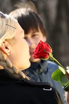 Woman judging at the rose
