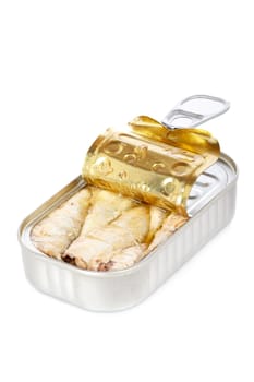 Opened tin of sardines