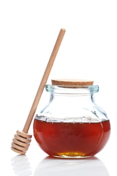 Honey jar and wooden drizzler