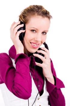 Commercial girl with headphones