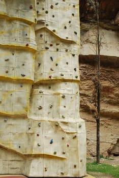Climbing wall on a park