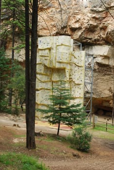 Climbing wall on a park