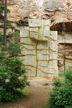 Climbing wall on a park