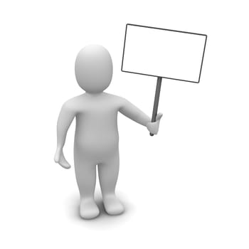 Man with poster