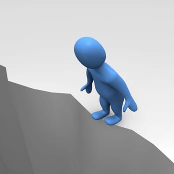 Man at sheer cliff