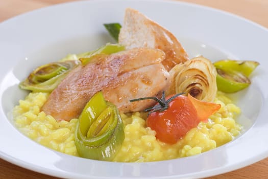 Chicken with risotto
