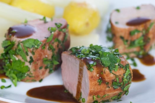 Pork tenderloin with sauce