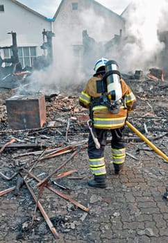 Fire brigade in action