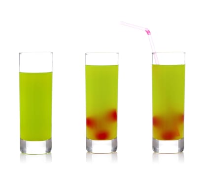 Glasses of fresh kiwi juice