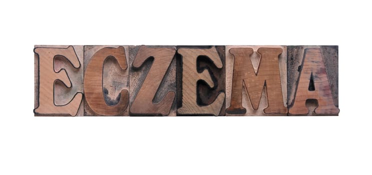eczema in old ink-stained wood type