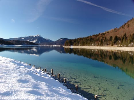 Winter picture of Lake Walchensee