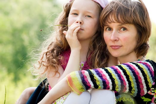 Portrait ot mother and daugther