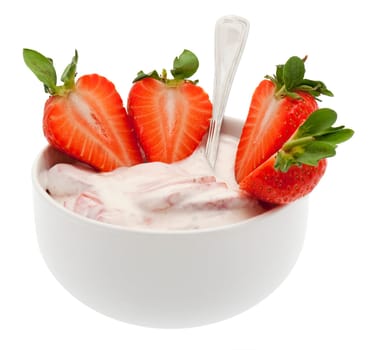 Yoghurt with strawberry