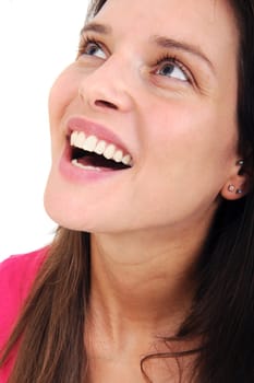 happy woman laughing