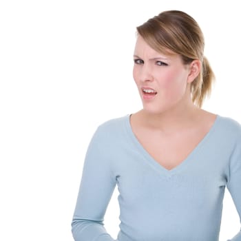 Inquiring young woman