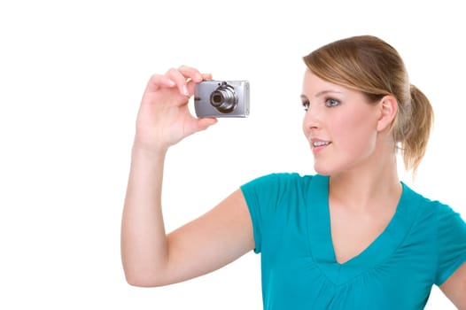 Young woman with camera
