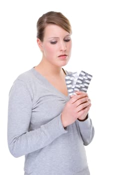 Young woman with tablets