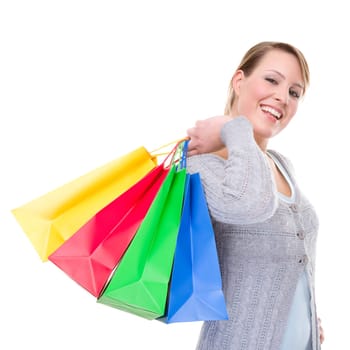 Young woman with shopping bags