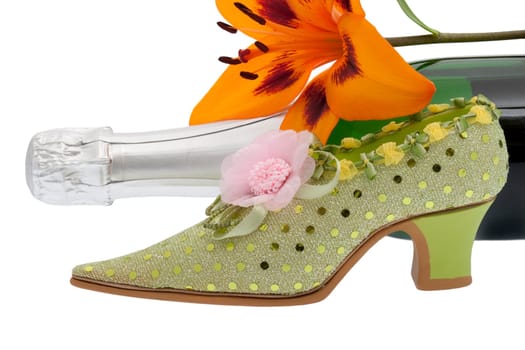 elegant women's shoe with champagne