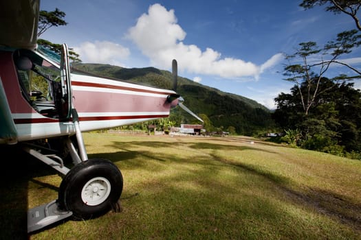 Airplane on Mountain Runway
