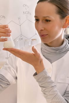 chemist and chemical flask