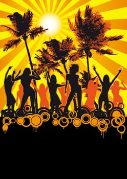 Orange Retro Beach Party