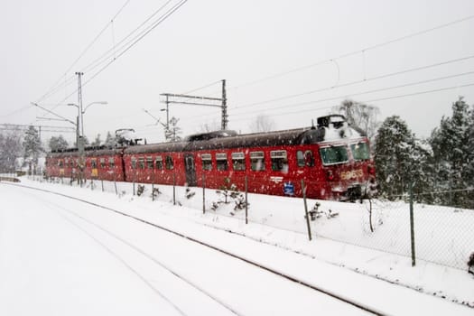 Winter Train Station