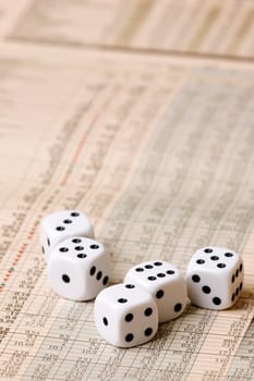 Dice and Stock Market Concept