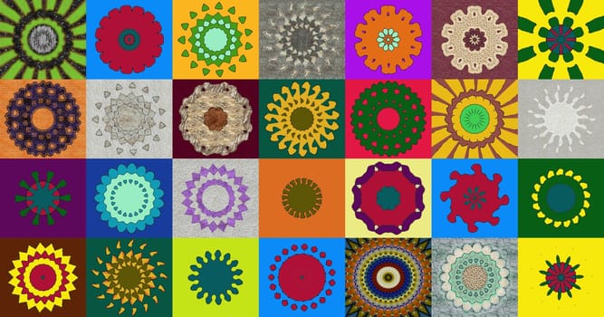 Collection of kaleidoscopic designs