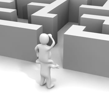 Finding path through labyrinth