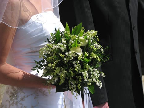 Bridal bouquet with lily of the valley