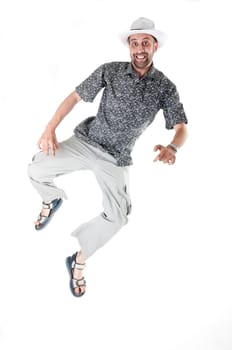 Man jumps