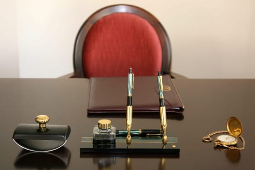 Elegant desk with utensils