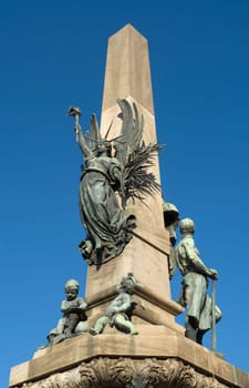 Obelisk at the Arc de Triomphe in Barcelona