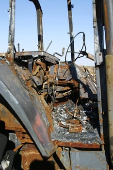Burned Tractor Detail