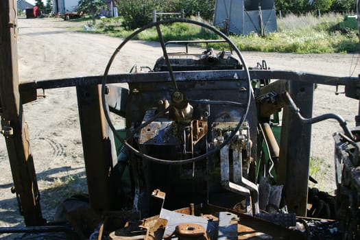 Burned Tractor