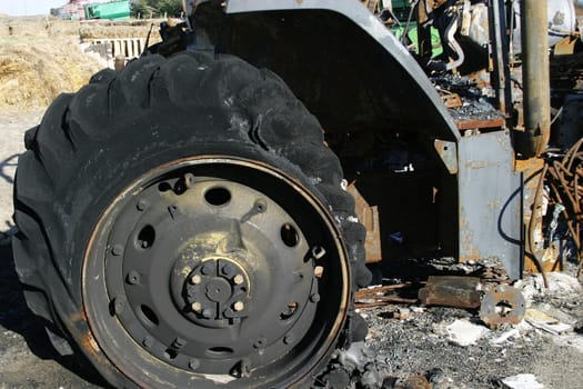 Burned Tractor Detail