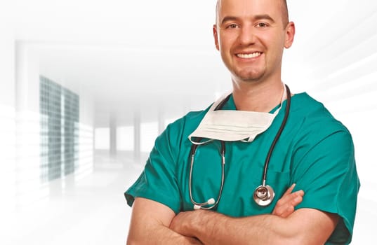 confident young doctor indoor
