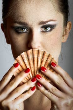 Woman with seashell