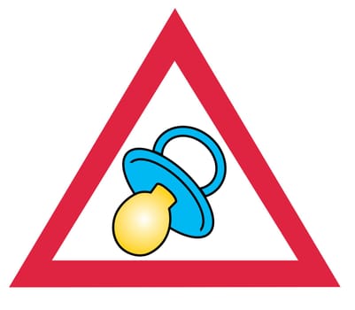 Stop sign with baby pacifier