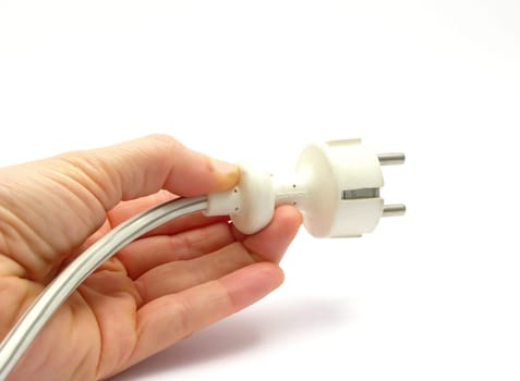 Hand with power plug