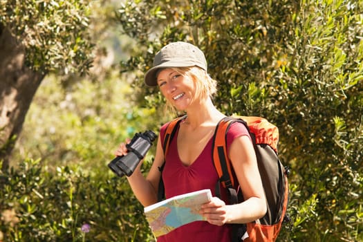 woman hiking