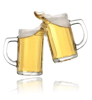 Celebration toast with beer
