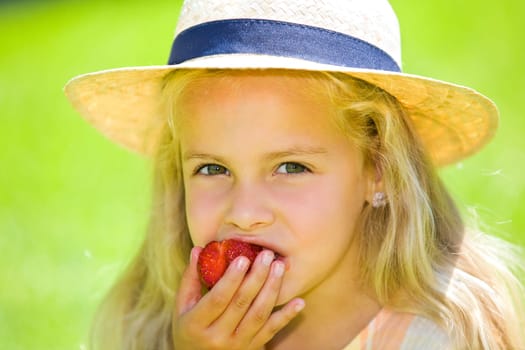 Eating strawberries