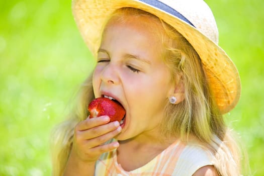 Eating strawberries