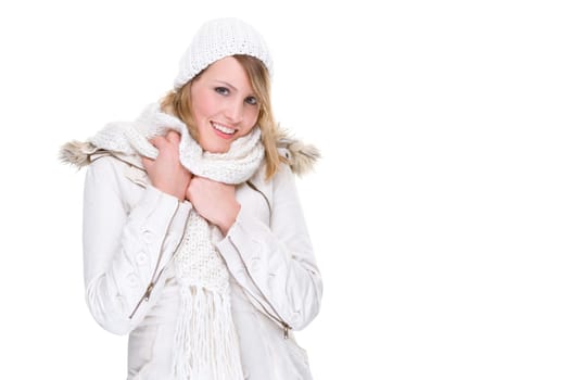 Young woman in winter clothes