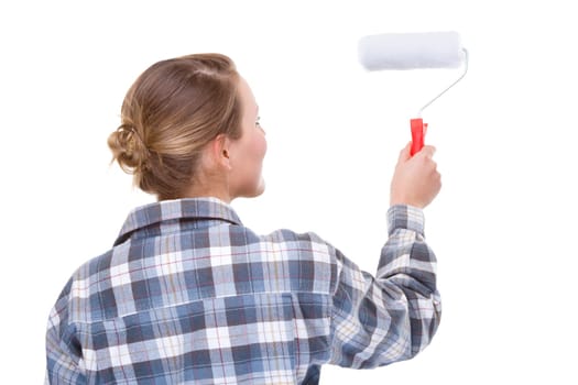 Woman with painter's roller