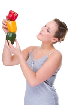 Young woman with bell pepper