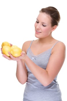 Young woman with lemons