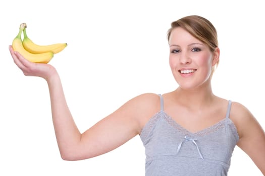 Young woman with bananas